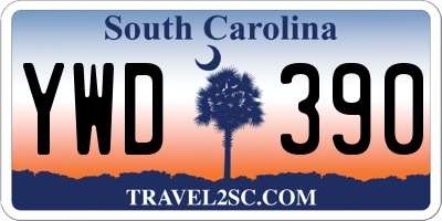SC license plate YWD390