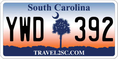 SC license plate YWD392