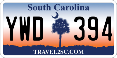 SC license plate YWD394