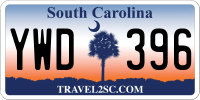 SC license plate YWD396