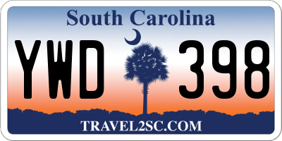 SC license plate YWD398