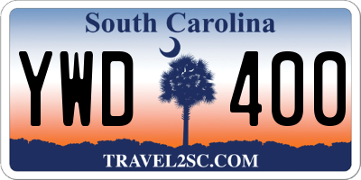 SC license plate YWD400