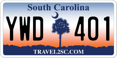 SC license plate YWD401