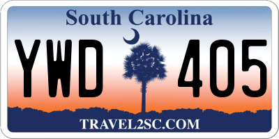 SC license plate YWD405