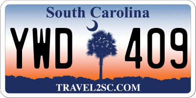 SC license plate YWD409
