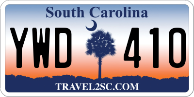 SC license plate YWD410