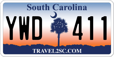 SC license plate YWD411