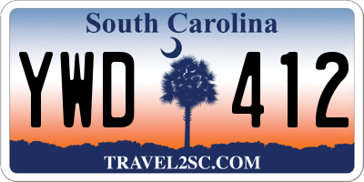 SC license plate YWD412