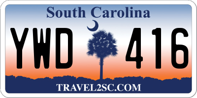 SC license plate YWD416
