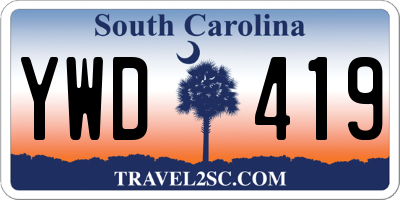 SC license plate YWD419