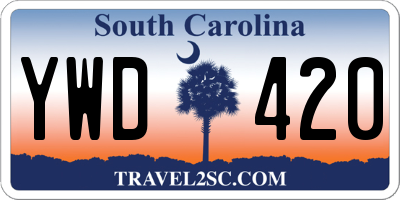 SC license plate YWD420