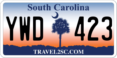 SC license plate YWD423