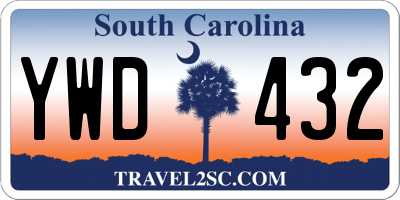 SC license plate YWD432