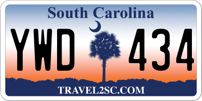 SC license plate YWD434