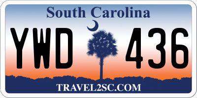 SC license plate YWD436