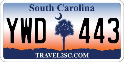 SC license plate YWD443