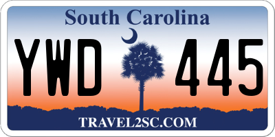 SC license plate YWD445
