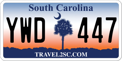 SC license plate YWD447