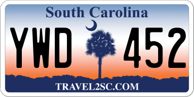 SC license plate YWD452