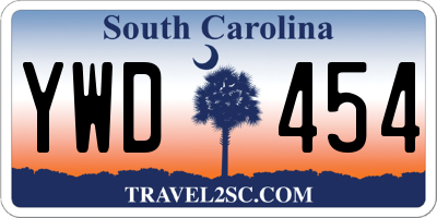 SC license plate YWD454
