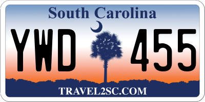 SC license plate YWD455