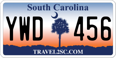 SC license plate YWD456
