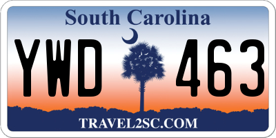 SC license plate YWD463