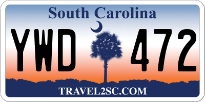 SC license plate YWD472