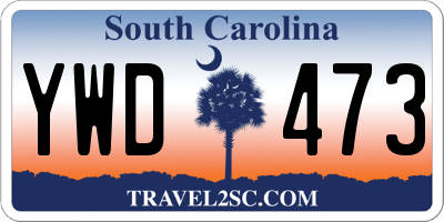 SC license plate YWD473