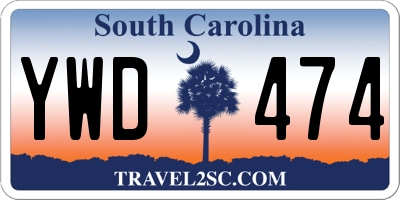 SC license plate YWD474