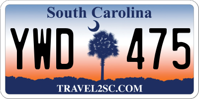 SC license plate YWD475