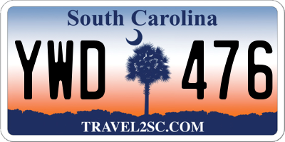 SC license plate YWD476