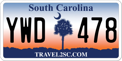 SC license plate YWD478