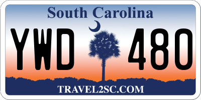 SC license plate YWD480