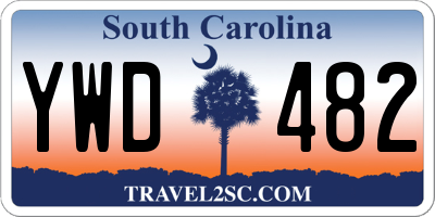 SC license plate YWD482