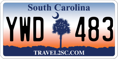 SC license plate YWD483