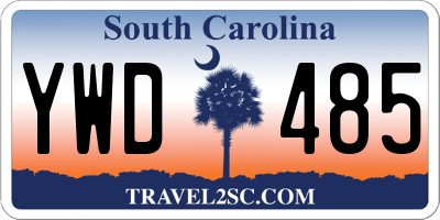 SC license plate YWD485