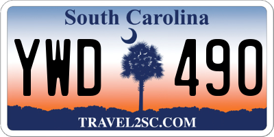 SC license plate YWD490