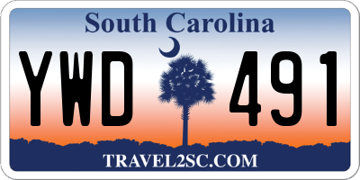 SC license plate YWD491