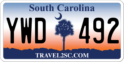 SC license plate YWD492