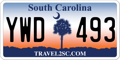 SC license plate YWD493