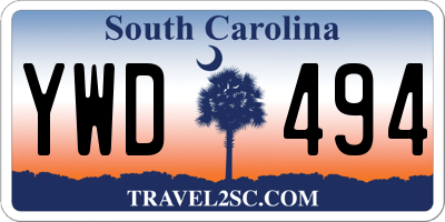 SC license plate YWD494