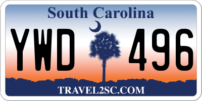 SC license plate YWD496