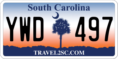 SC license plate YWD497