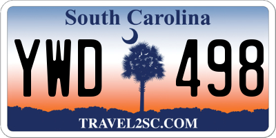 SC license plate YWD498