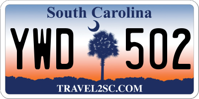 SC license plate YWD502