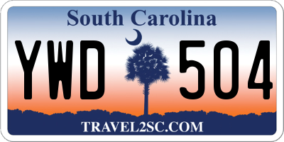 SC license plate YWD504