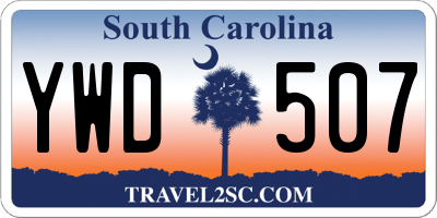 SC license plate YWD507