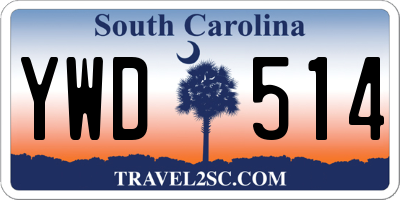 SC license plate YWD514