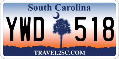 SC license plate YWD518